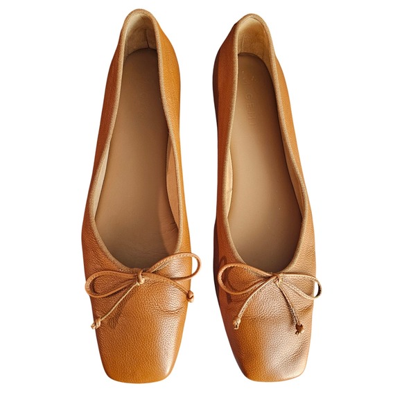 M GEMI Danza Brown Leather Square Toe‎ Ballet Flat- Size 43/US 12
